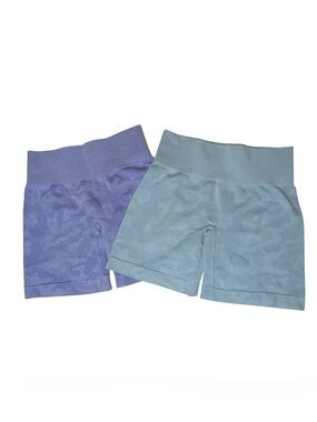 NVGTN Seamless High-Waist Bike Shorts — Lavender & Dusty Blue